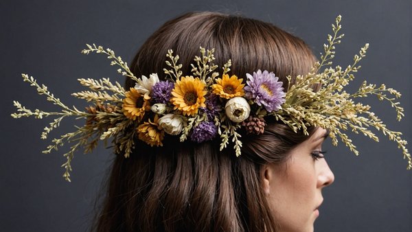 Barrette fleur séchée : élégance artisanale pour vos cheveux